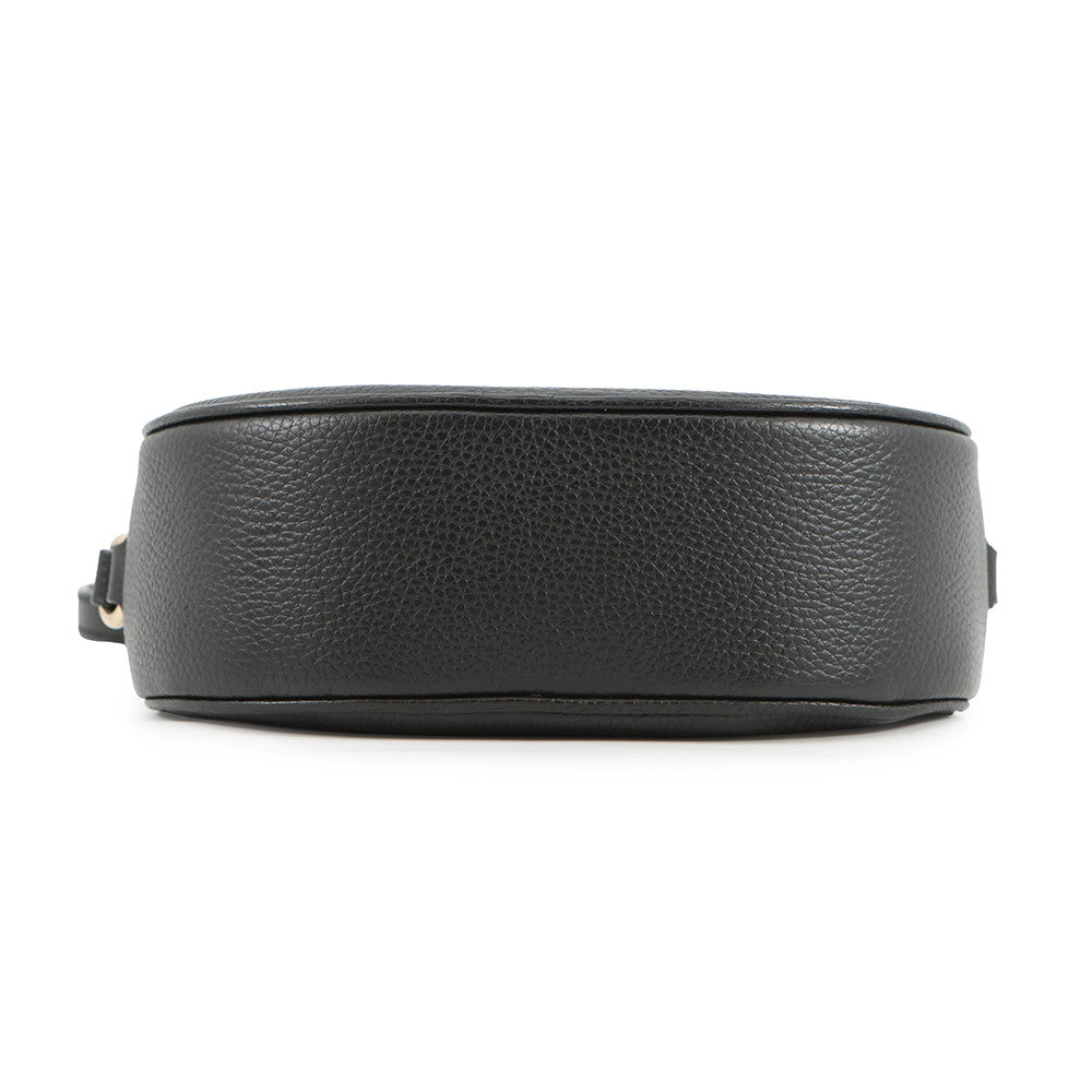 GUCCI Soho Interlocking G Shoulder Bag Black/Beige747779 Leather