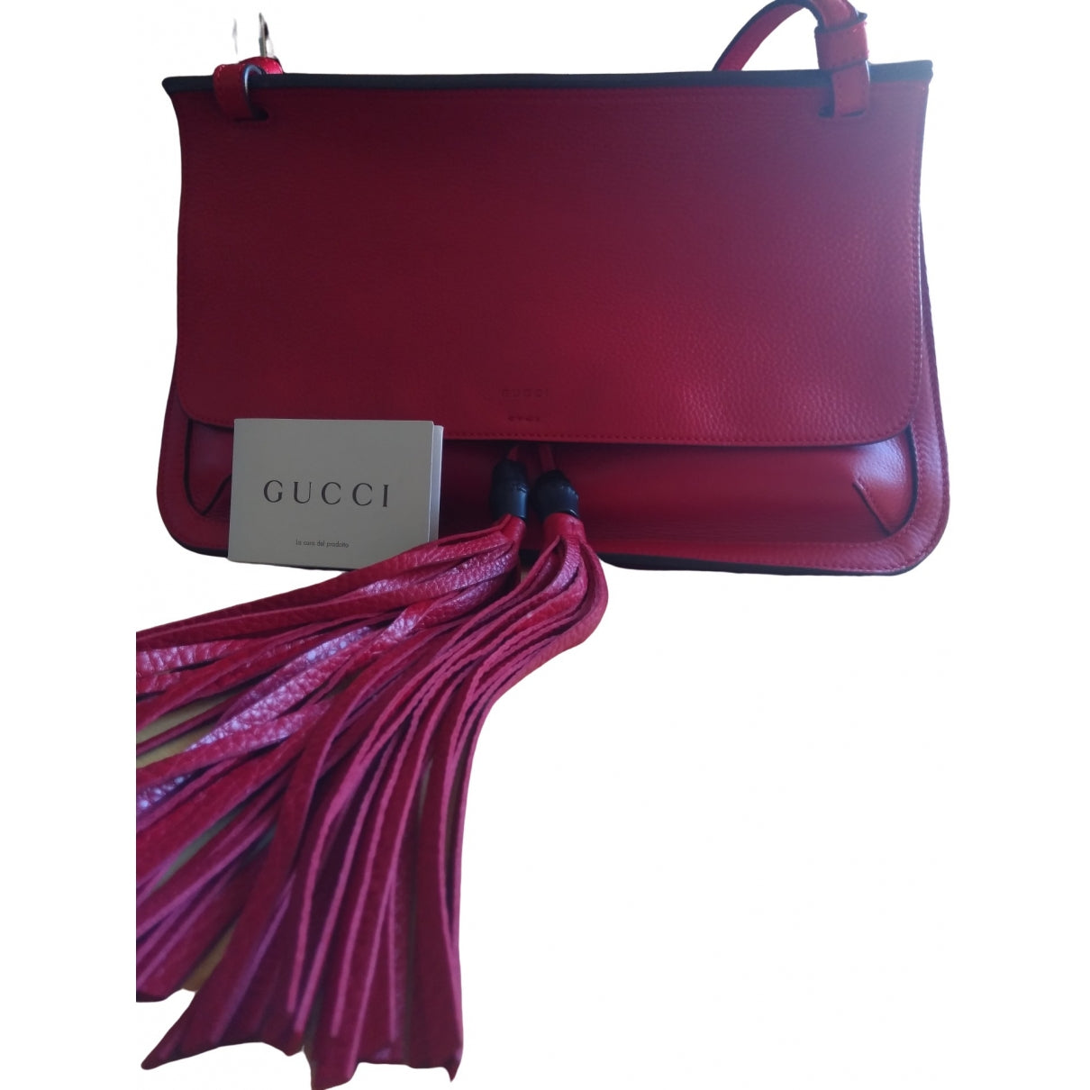 Gucci red leather handbag