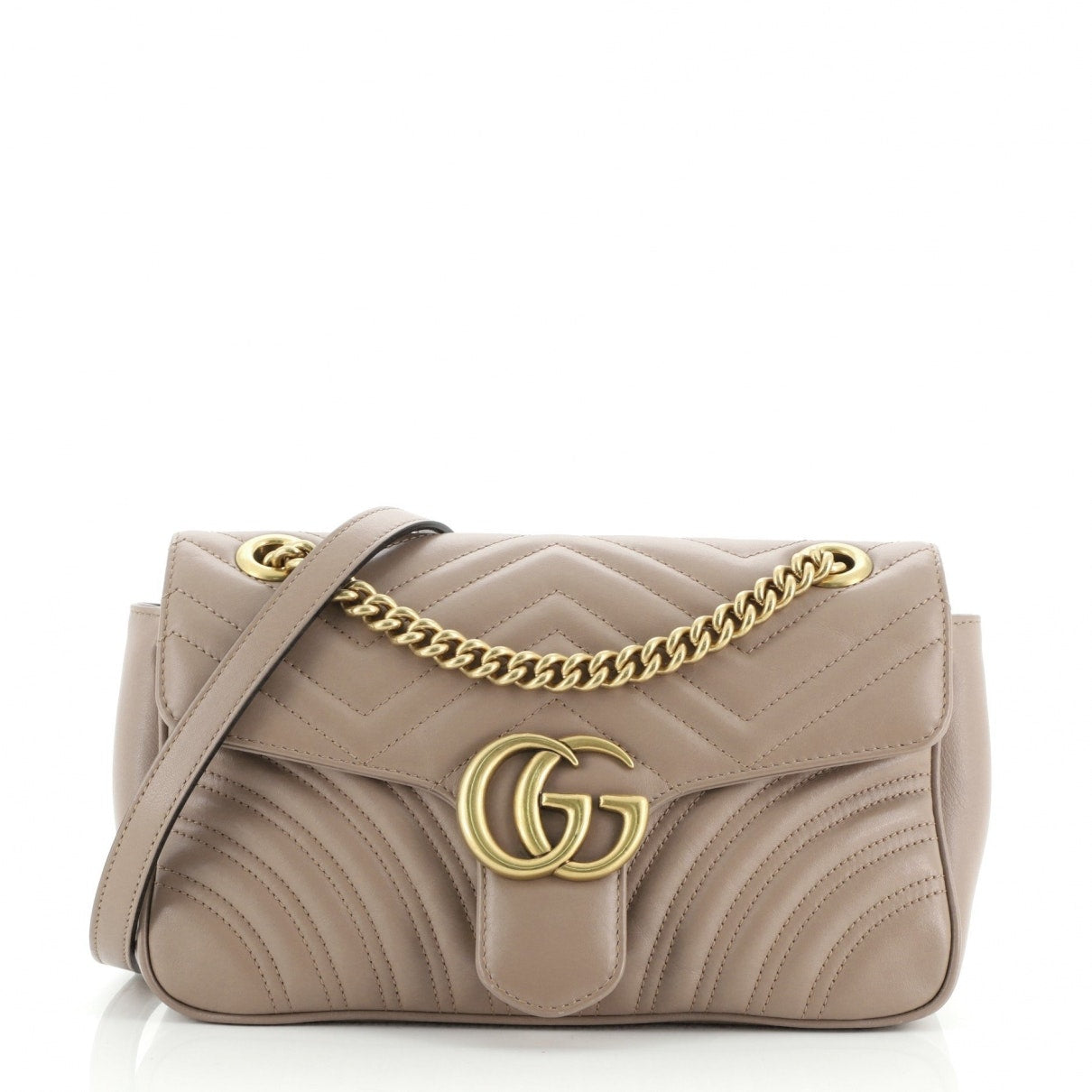 Gucci marmont brown leather handbag