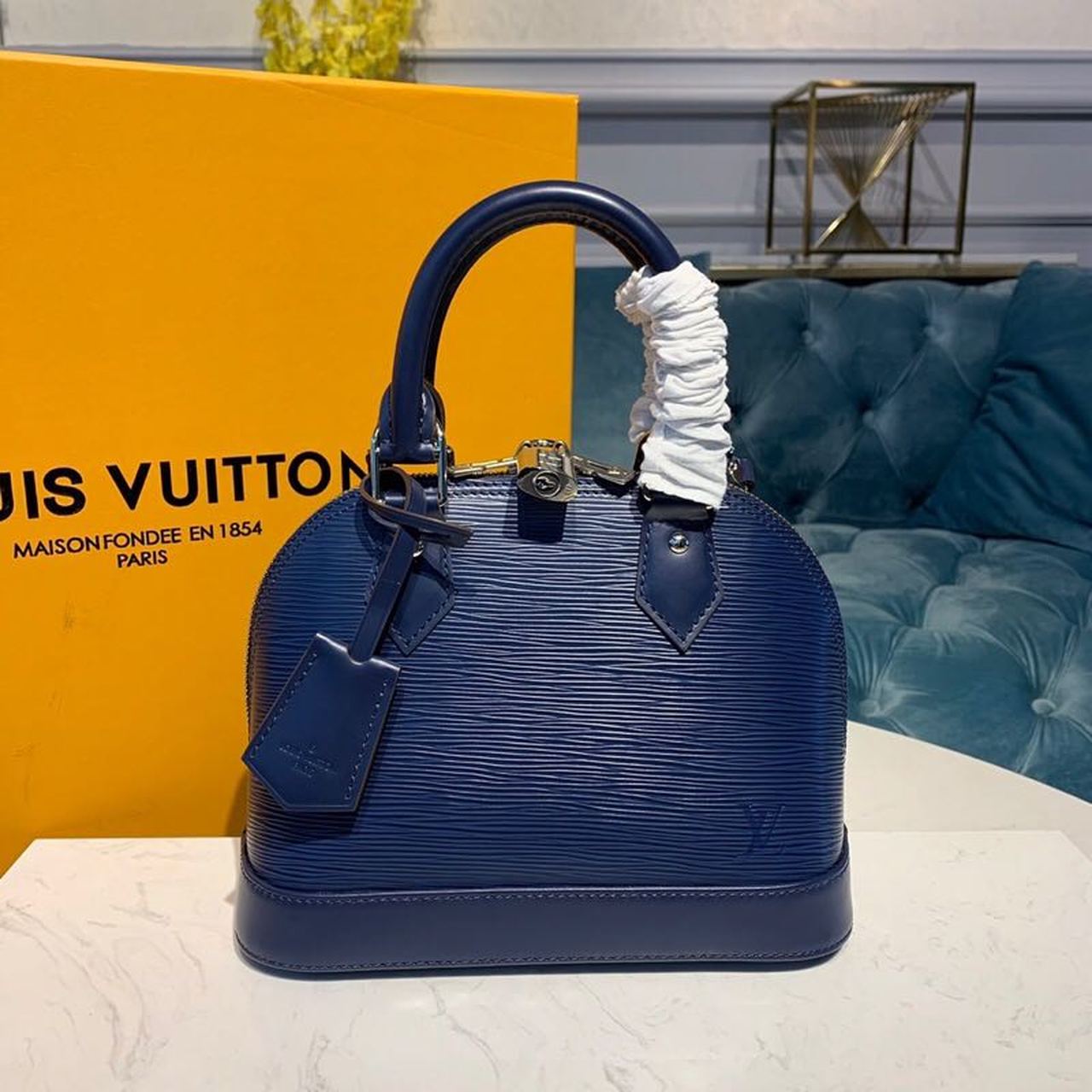 Top Quality Alma Bb Epi Intop Qualitygo Blue Crossbody Bag