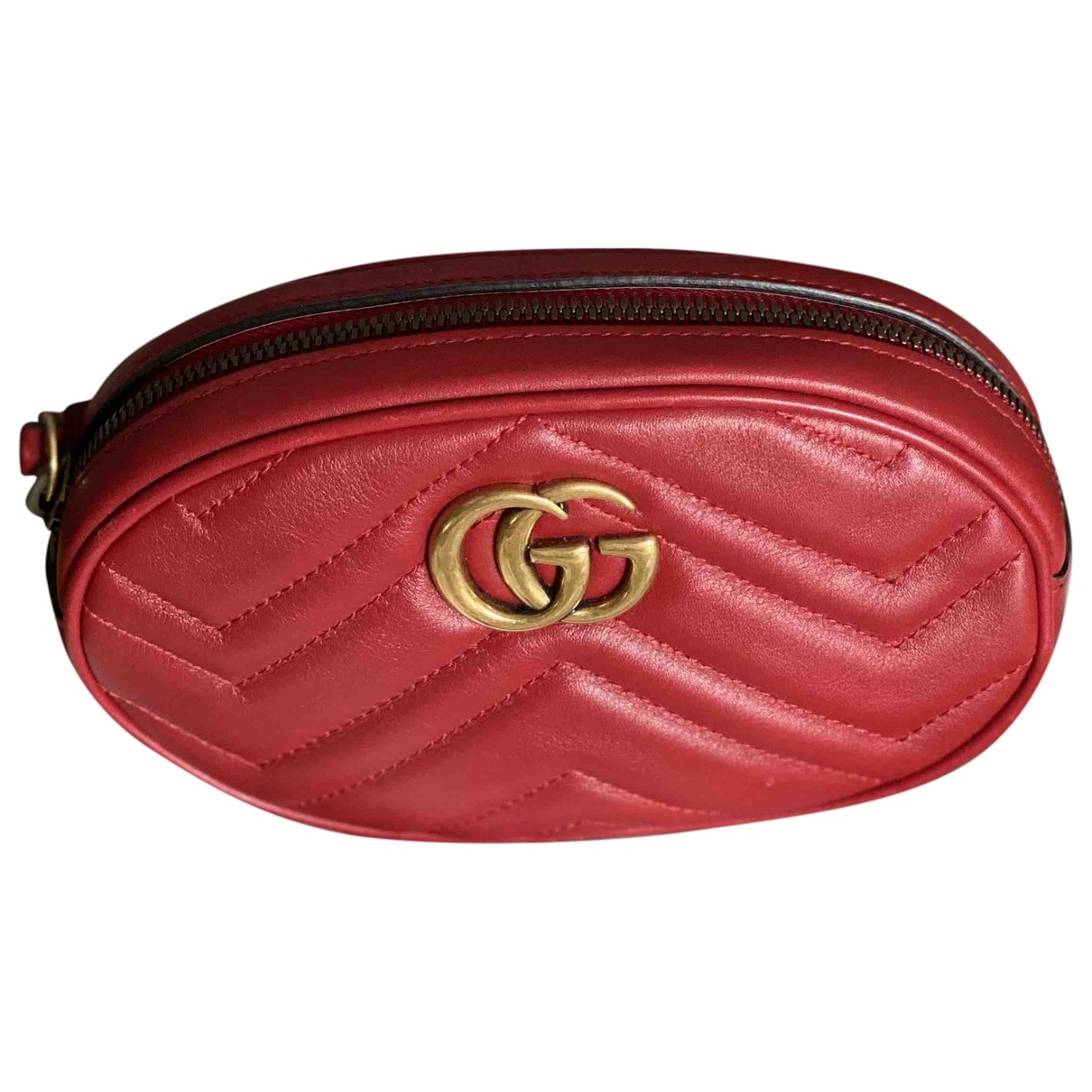 Gucci marmont red leather clutch bag