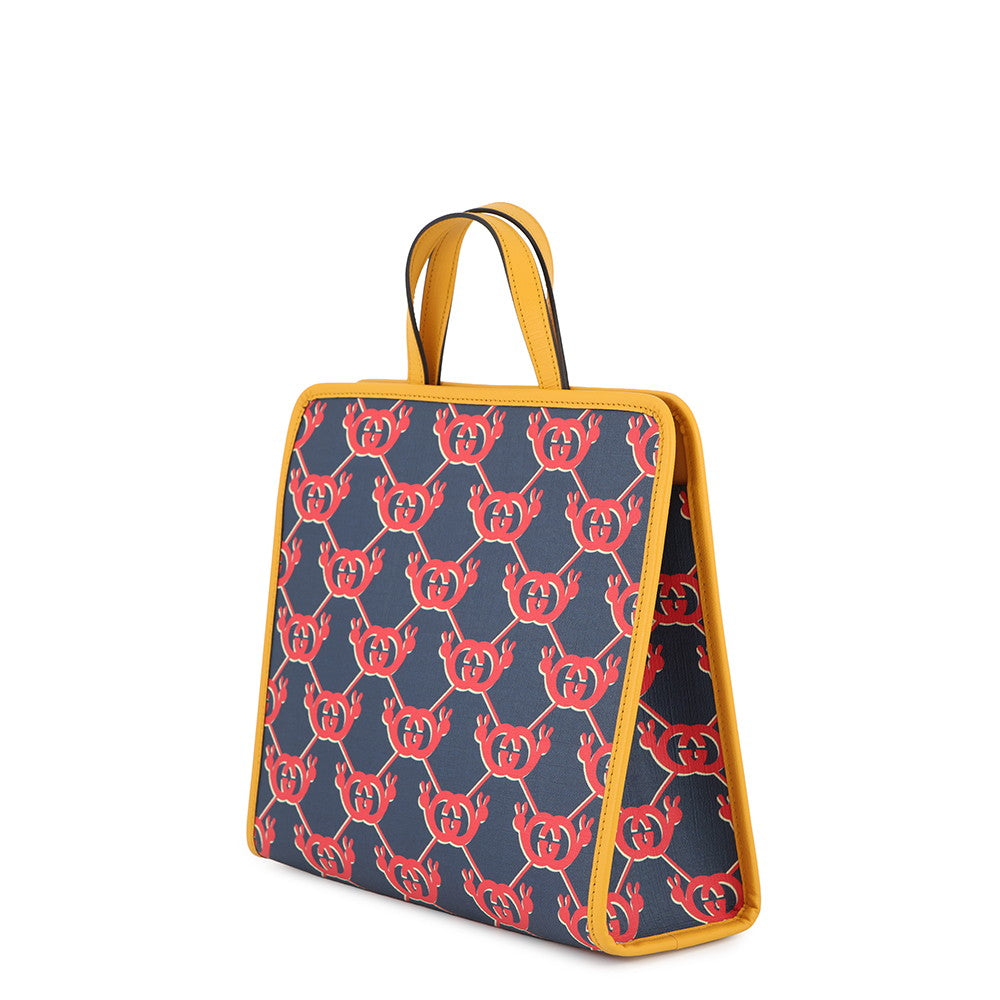 GUCCI Children's Snail Tote Bag Navy/Red/Yellow605614 GG Supreme Leather