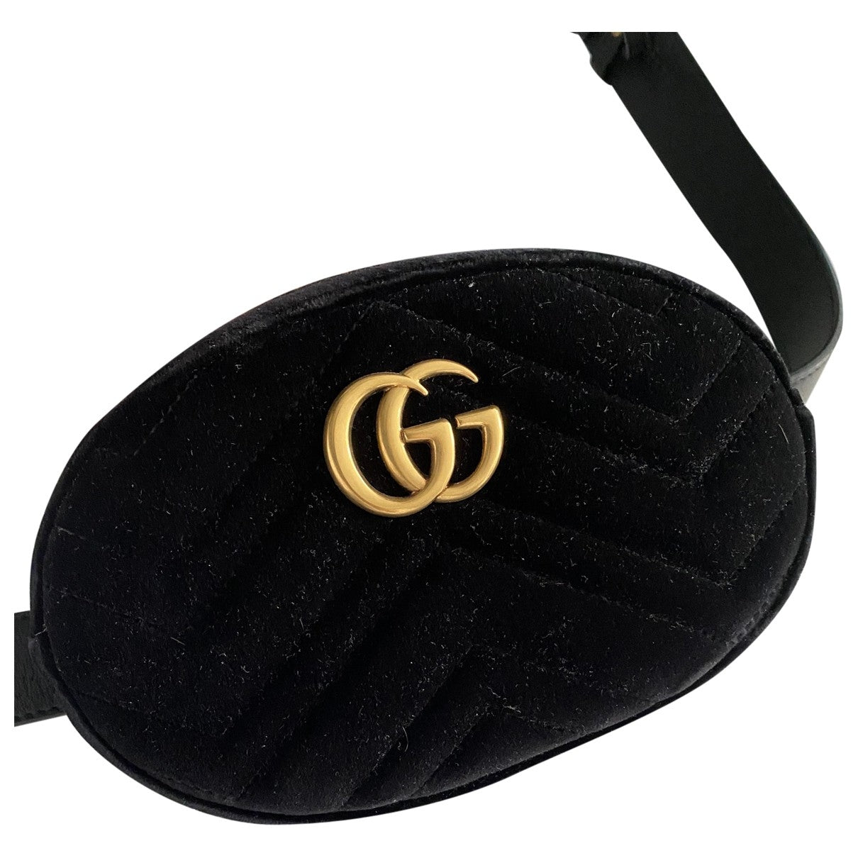 Gucci marmont black velvet clutch bag