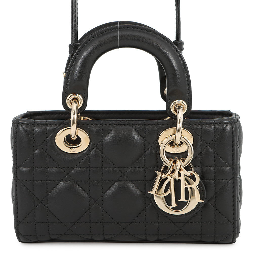 Dior Handbag Lady D-Joy Cannage 3-way Bag BlackS0910ONGE Lambskin Micro