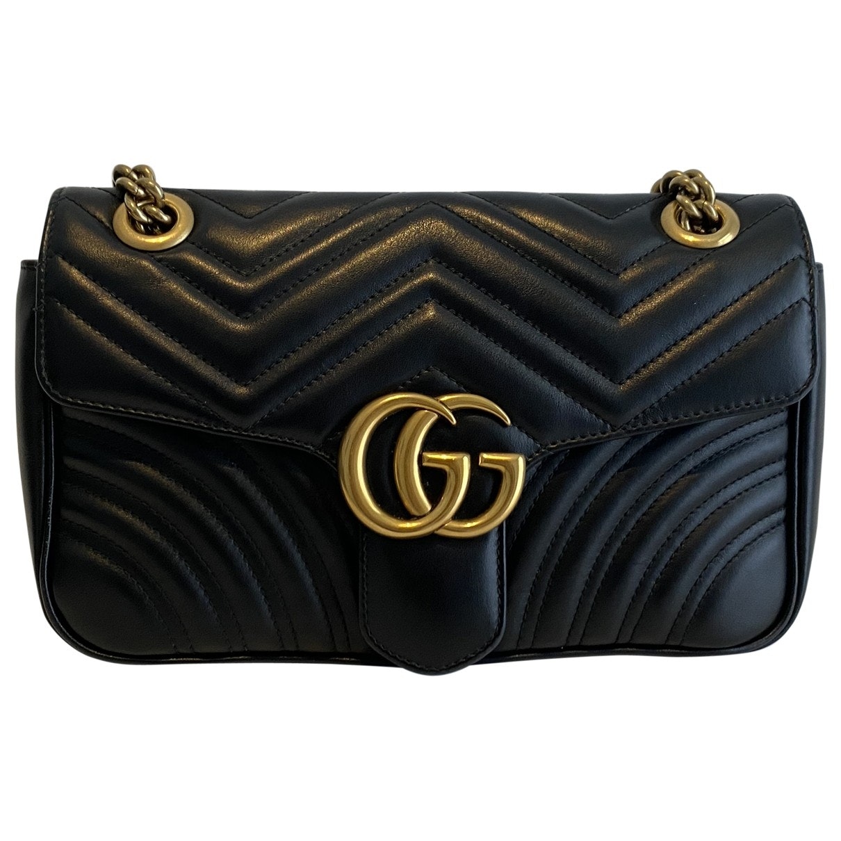 Gucci marmont black leather handbag