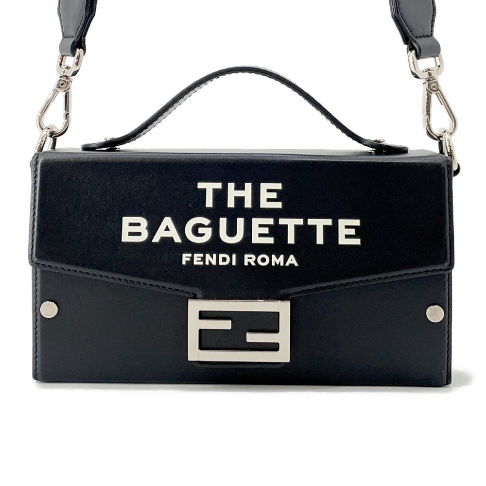 Fendi Shoulder Bag Baguette Soft Trunk in collaboration with Leather Black