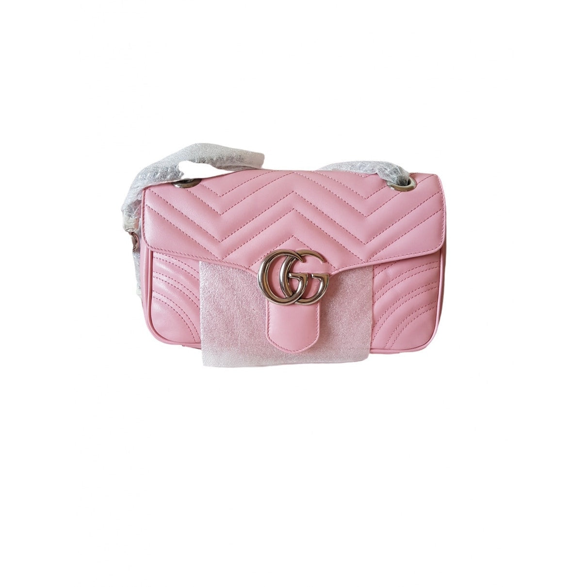 Gucci marmont pink leather handbag