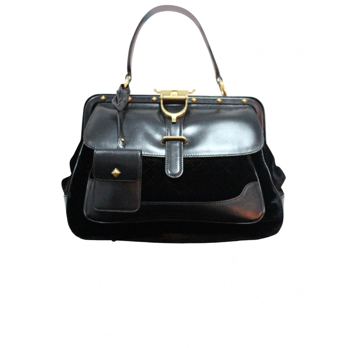 Gucci black velvet handbag