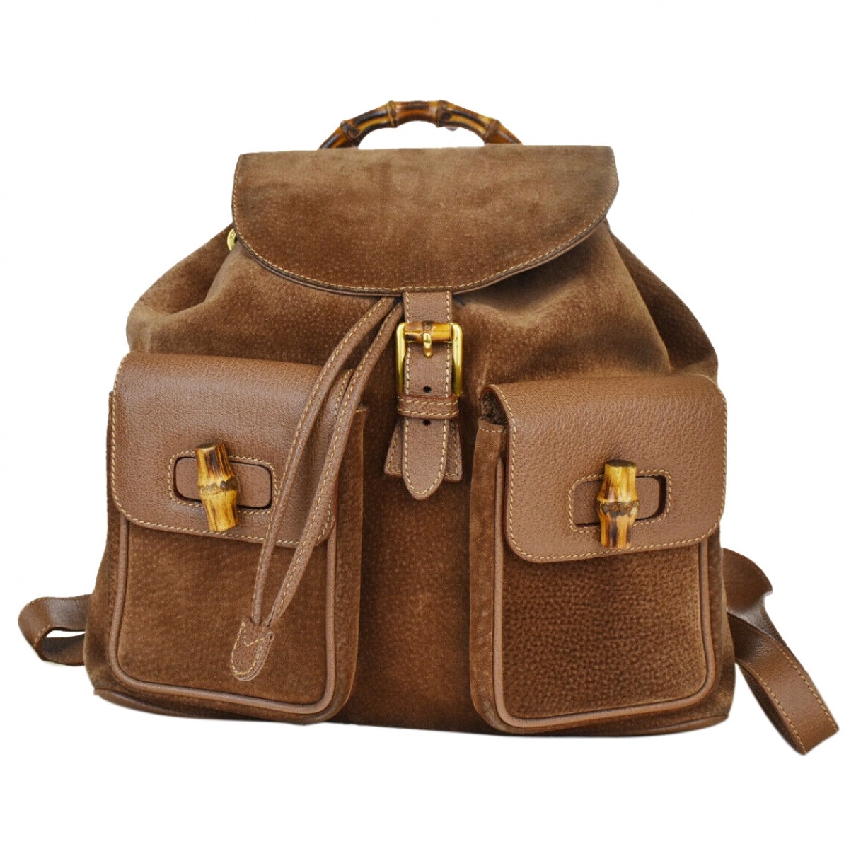 Gucci brown leather backpacks