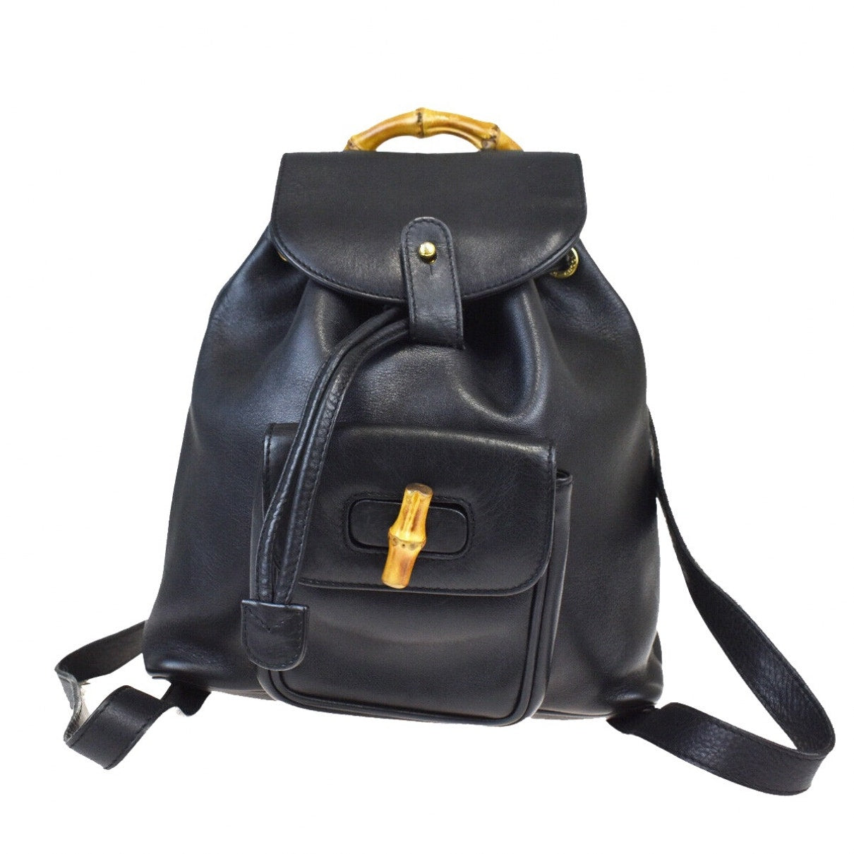 Gucci black leather backpacks