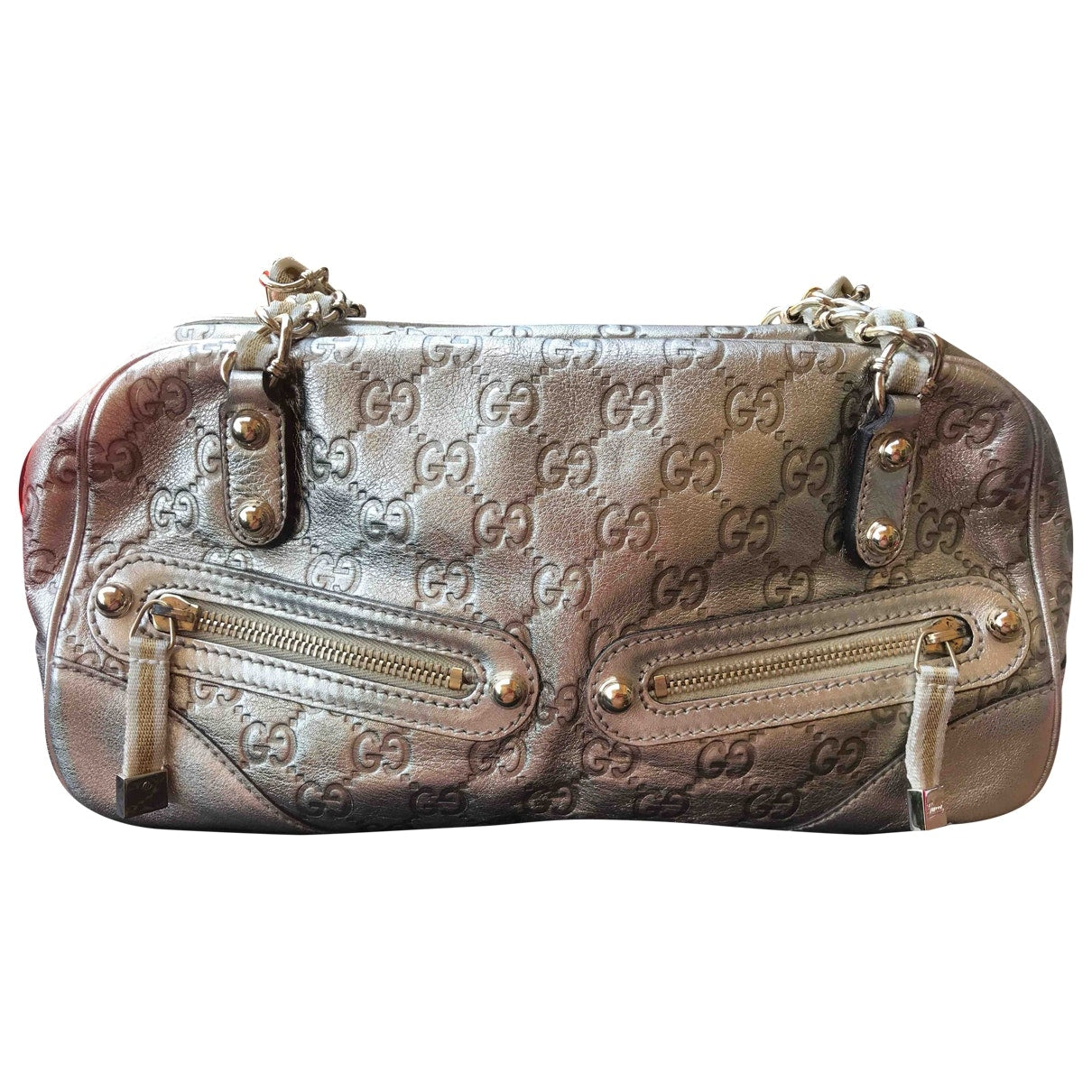 Gucci gold leather handbag