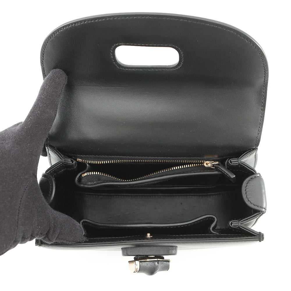 GUCCI Bamboo 1947 Top Handle Black827815 Leather Size Small
