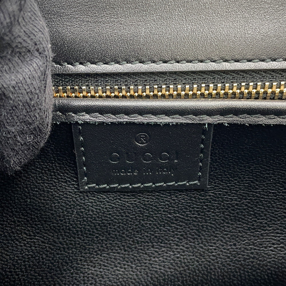 GUCCI Bamboo 1947 Top Handle Black827815 Leather Size Small