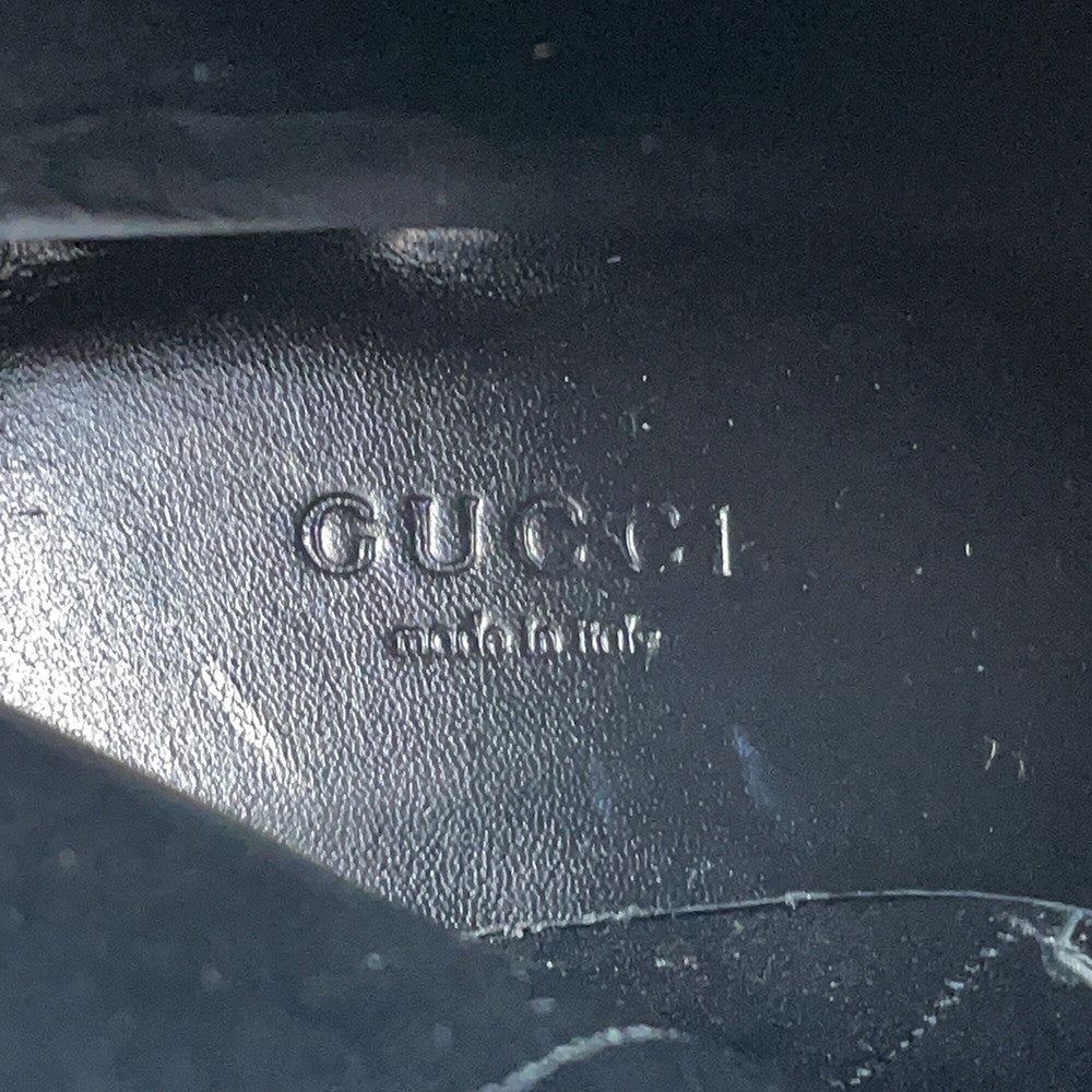 GUCCI Double G EncreBoots Black719849 Leather GG Canvas Size 34 1/2
