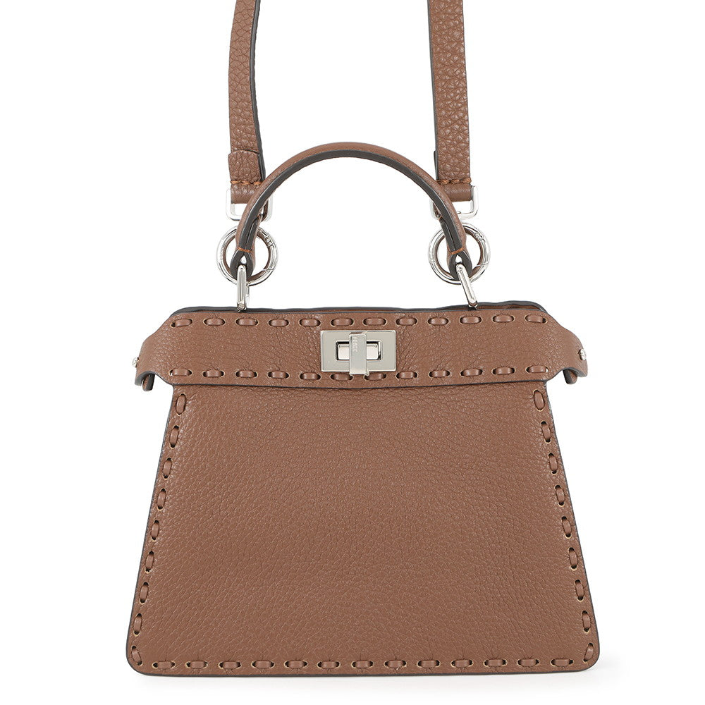 Fendi Peekaboo Selleria I see you Brown8BN335 Leather Handbag Leather Size Petit