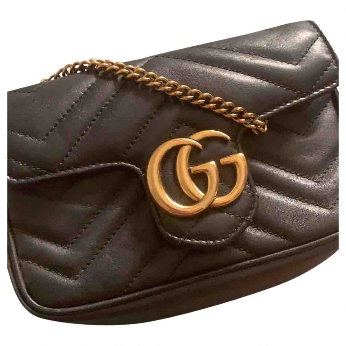 Gucci marmont black leather handbag