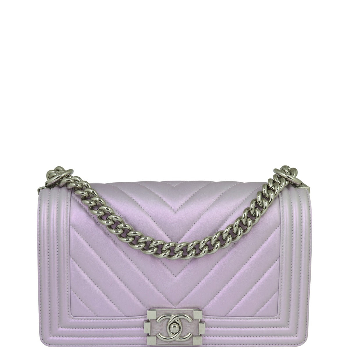 Chanel Boy Chevron Old Metallic Handbag Medium