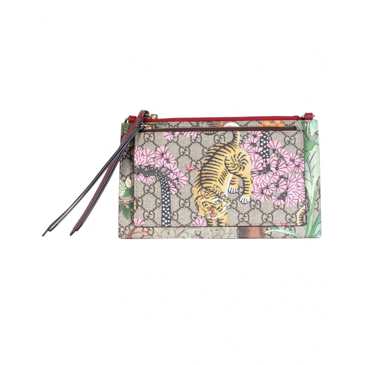 Gucci brown cloth clutch bag