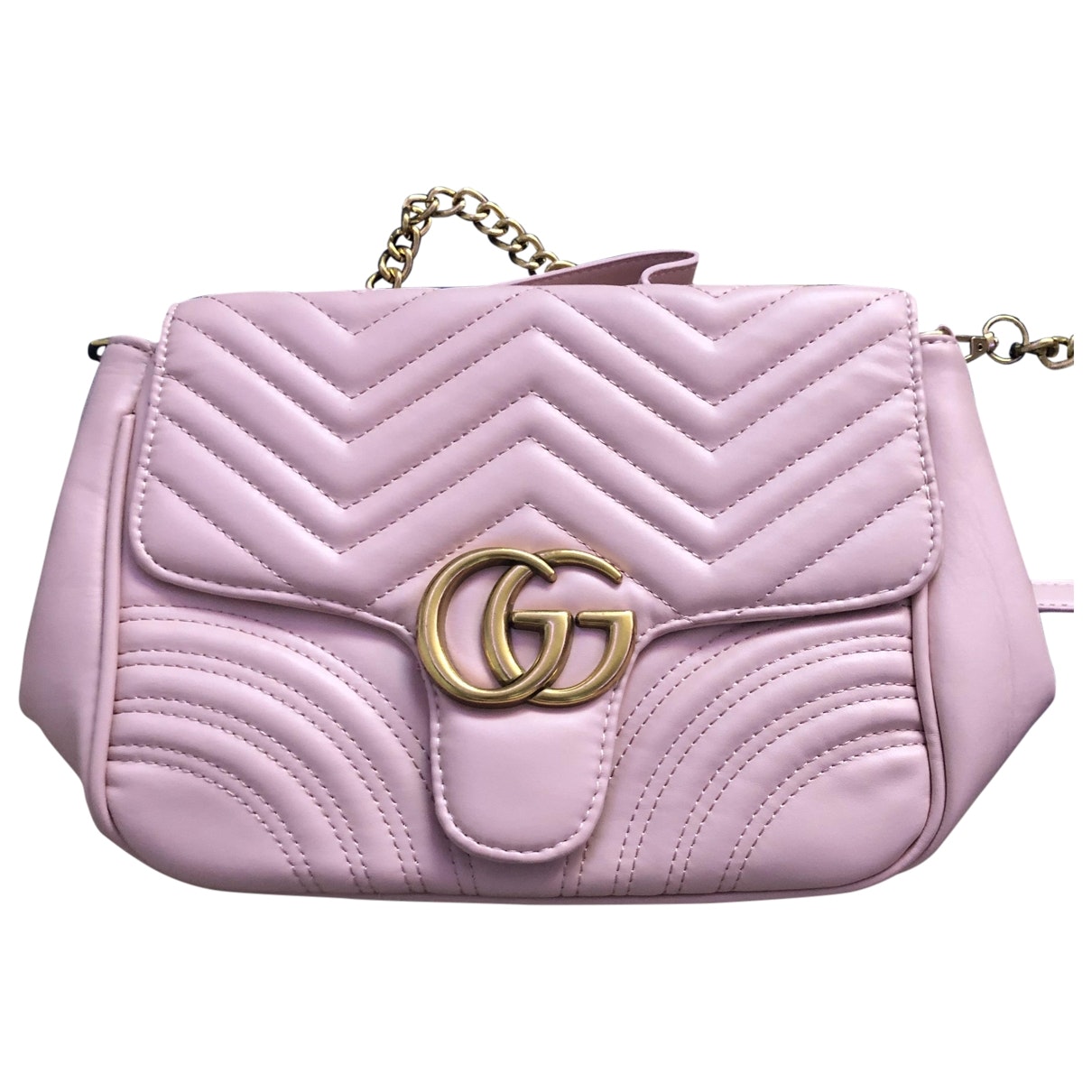 Gucci marmont pink leather handbag