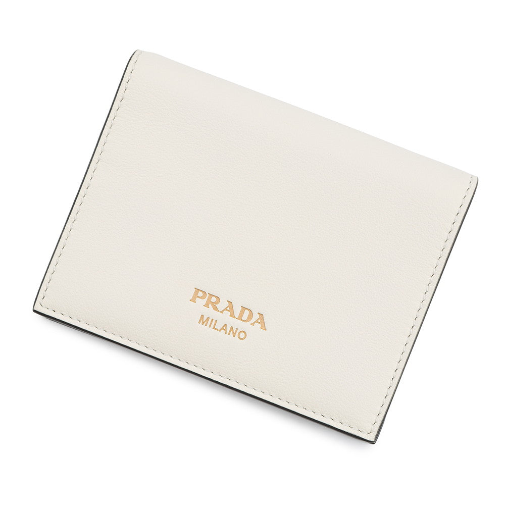 Prada Bifold Compact Wallet White1MV204 Leather Handbag