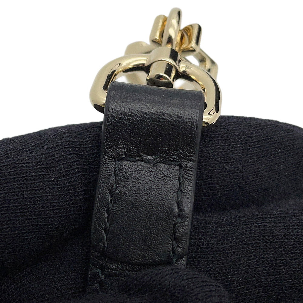 GUCCI Bamboo 1947 Top Handle Black827815 Champagne GoldHardware Size Small