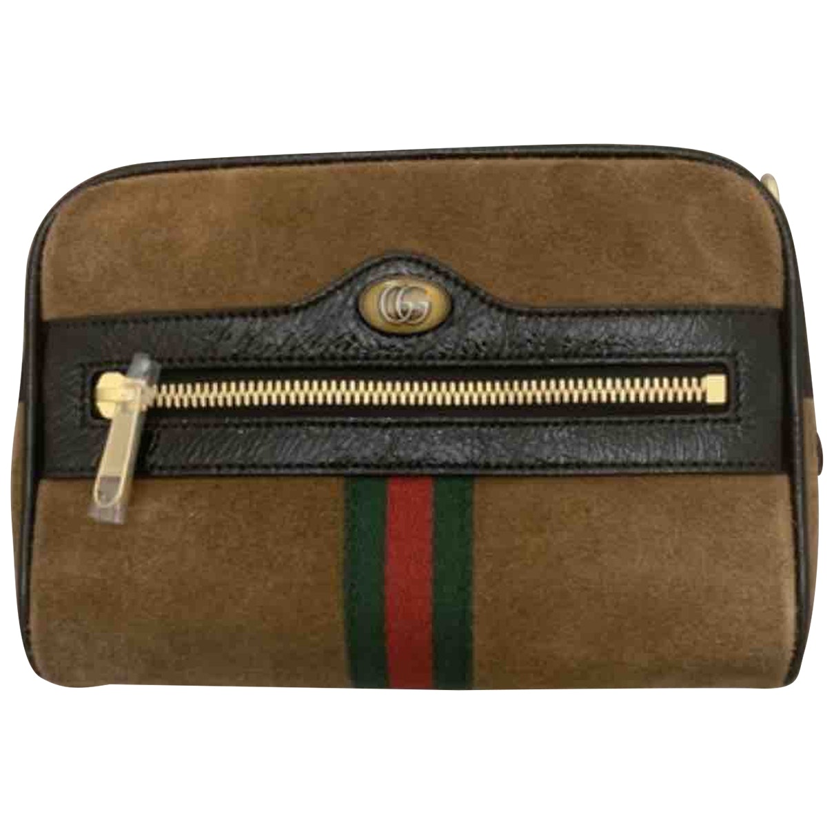 Gucci ophidia camel suede clutch bag
