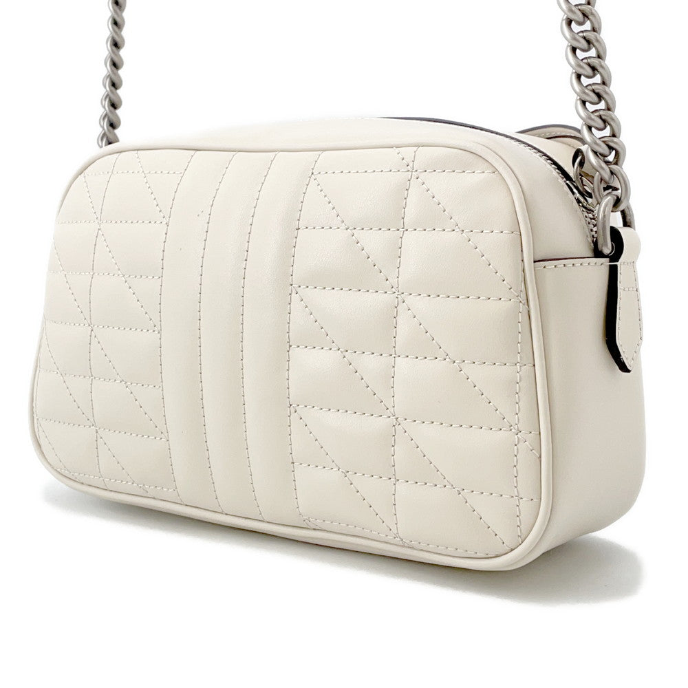 GUCCI GG Marmont ChainShoulder Bag White/Beige846312 Leather Size Small