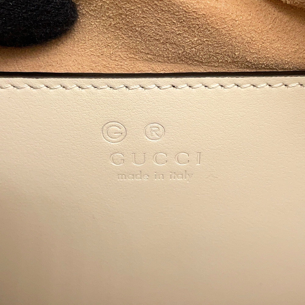 GUCCI GG Marmont ChainShoulder Bag White/Beige846312 Leather Size Small