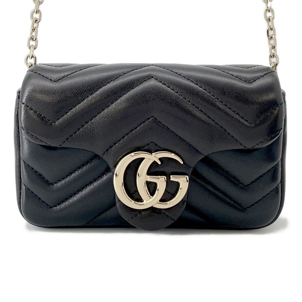 GUCCI GG Marmont Mini Shoulder Bag Black/Bordeaux841290 Leather