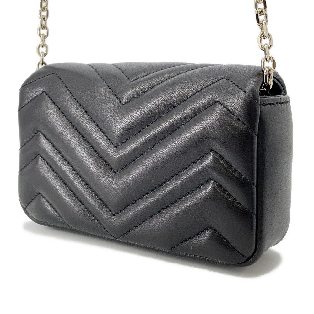 GUCCI GG Marmont Mini Shoulder Bag Black/Bordeaux841290 Leather