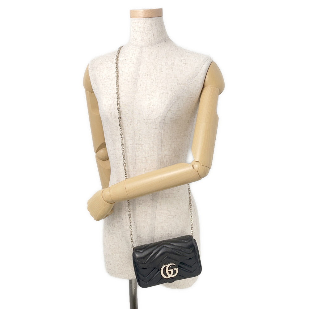 GUCCI GG Marmont Mini Shoulder Bag Black/Bordeaux841290 Leather