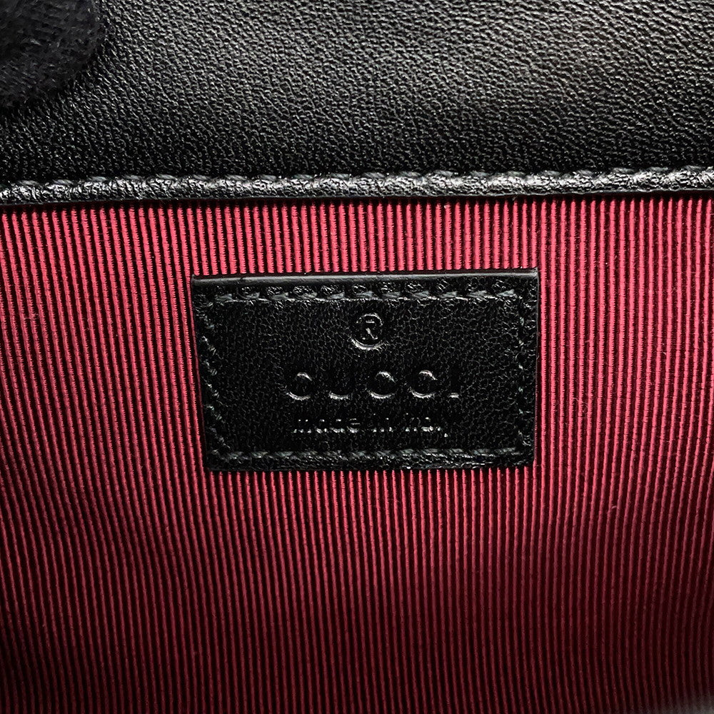 GUCCI GG Marmont Mini Shoulder Bag Black/Bordeaux841290 Leather