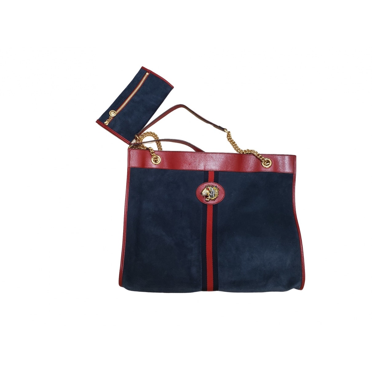 Gucci rajah blue suede handbag