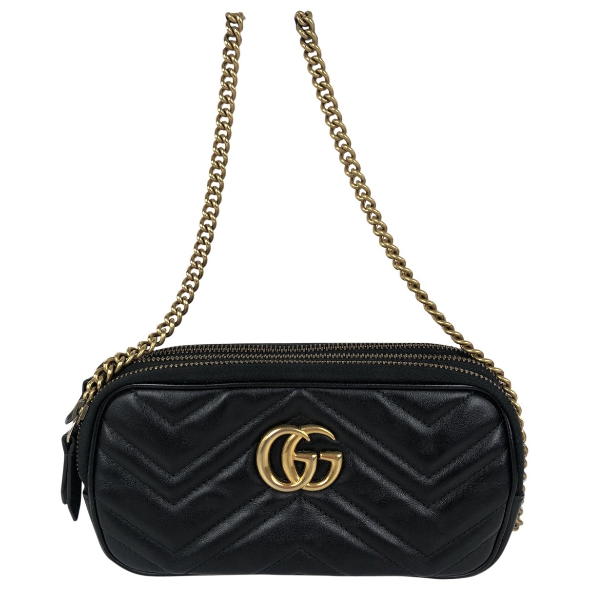 Gucci marmont black leather handbag