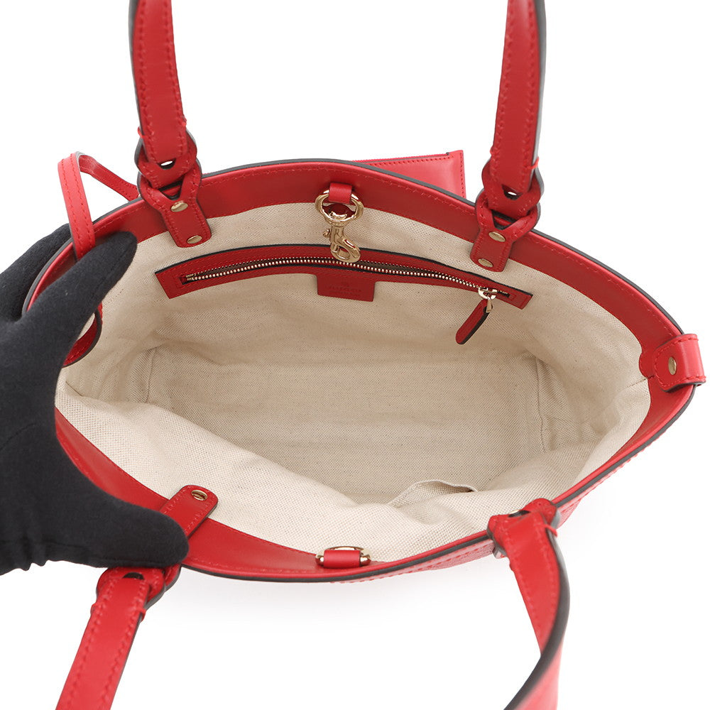 GUCCI Diamante Tote Bag Red269878 Leather