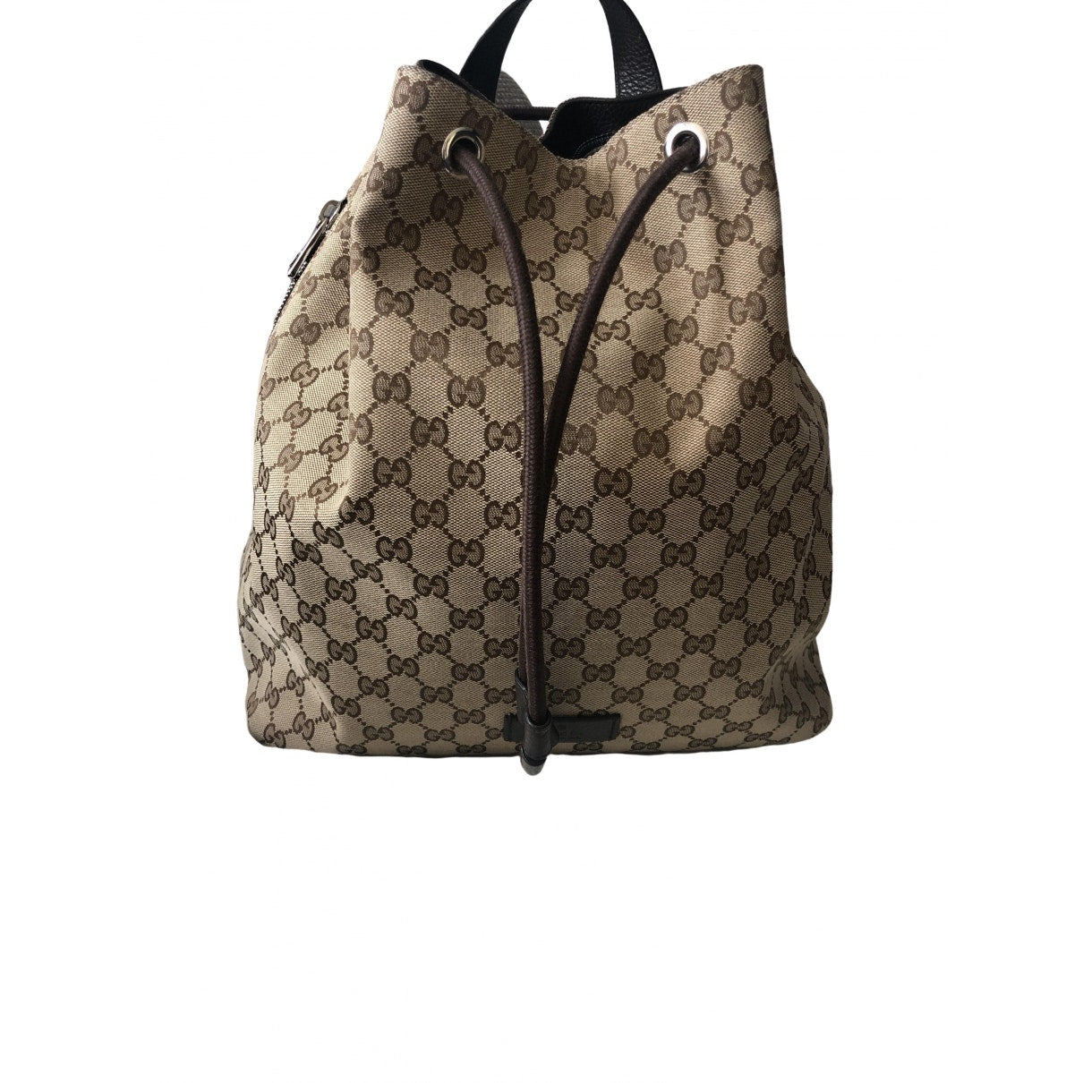 Gucci brown cloth backpacks