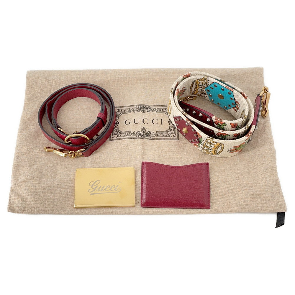 GUCCI MUSIC IS MINE Bamboo 3WAY Handbag Red/Ivory679632 Leather Canvas Size Medium