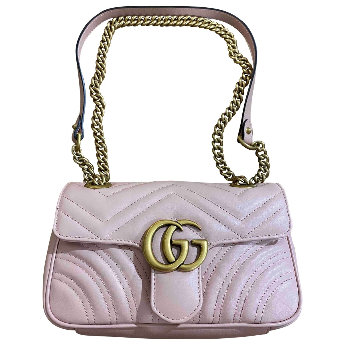 Gucci marmont pink leather handbag