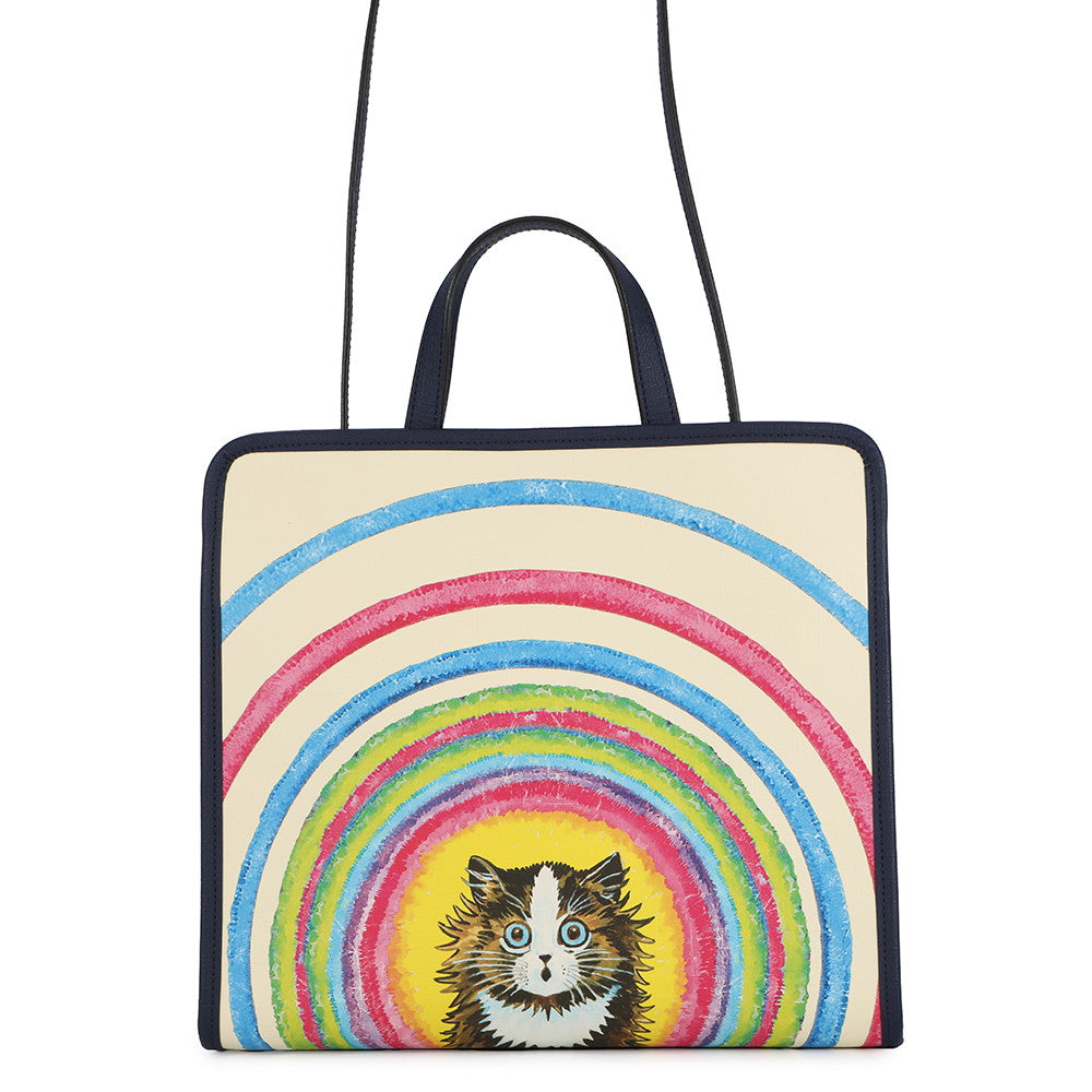 GUCCI Children's Cat 2-way Tote Bag Ivory/Navy/Multicolor630542 Leather