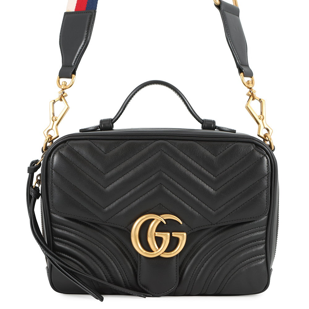 GUCCI GG Marmont 2way Handbag Black498100 Leather