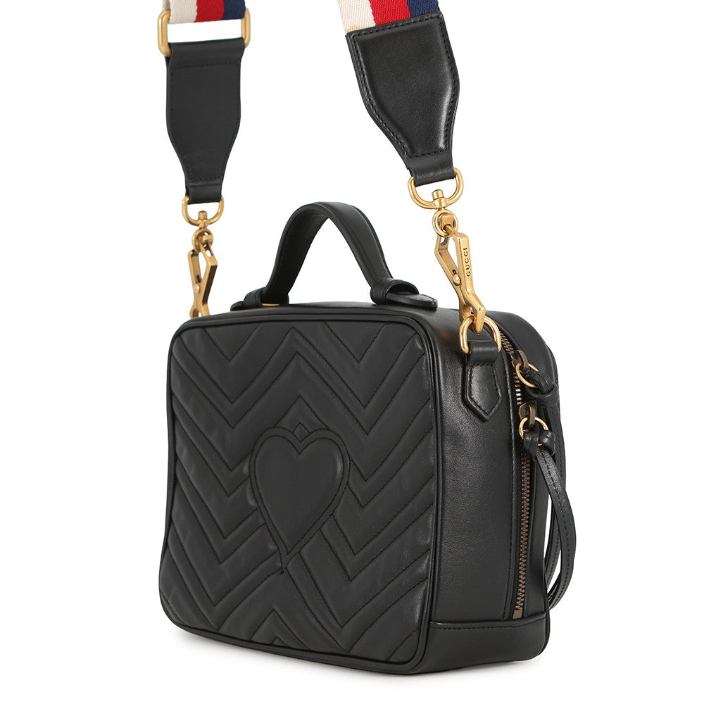 GUCCI GG Marmont 2way Handbag Black498100 Leather
