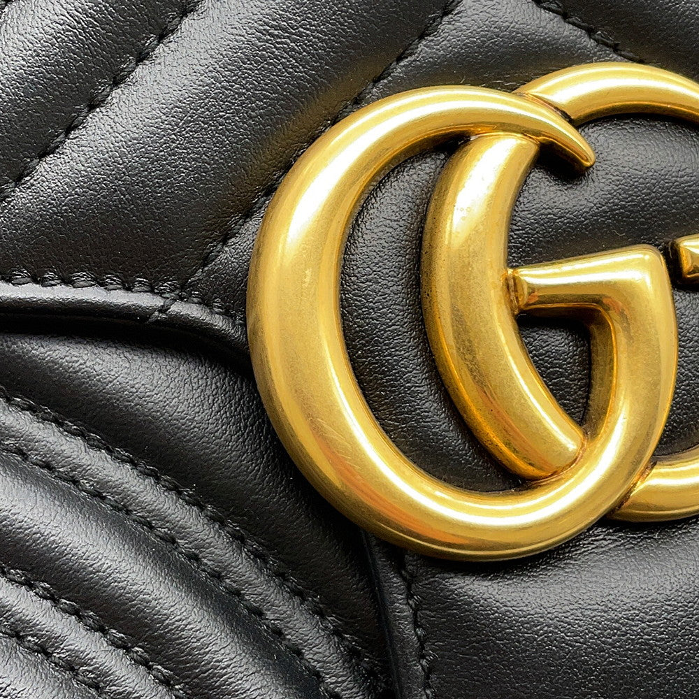 GUCCI GG Marmont 2way Handbag Black498100 Leather