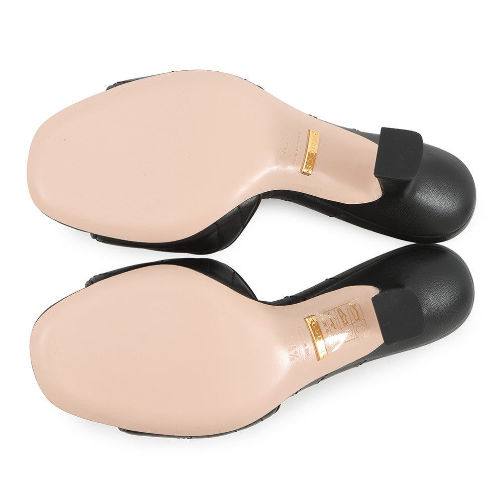 GUCCI GG Marmont Mules Black674839 Leather Size 34.5