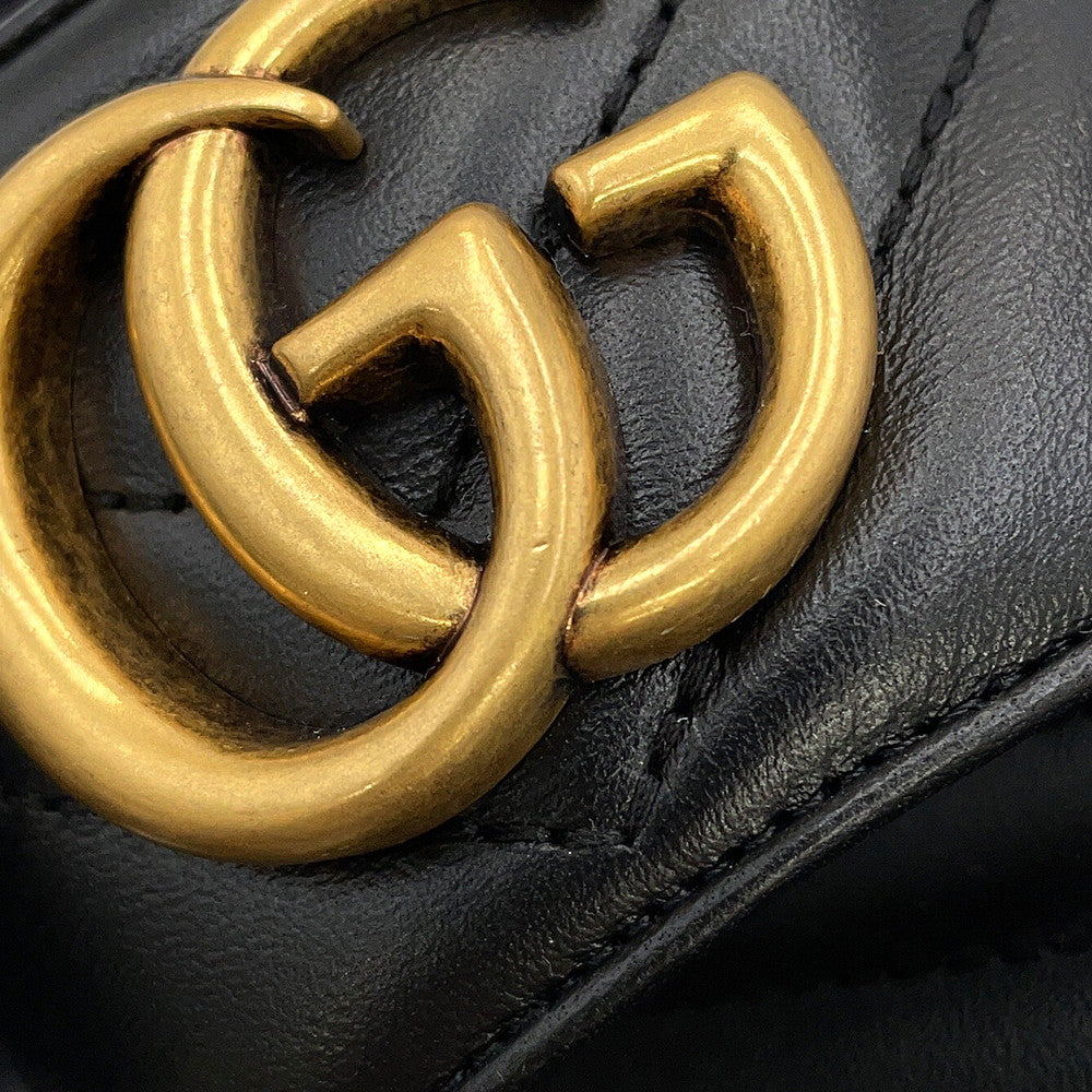 GUCCI GG Marmont Mules Black674839 Leather Size 34.5
