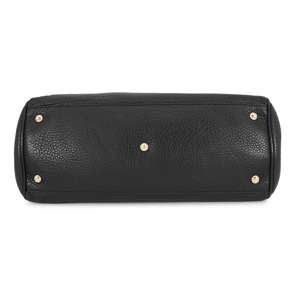 GUCCI Bamboo 2way Handbag Black323660 Leather Size Medium