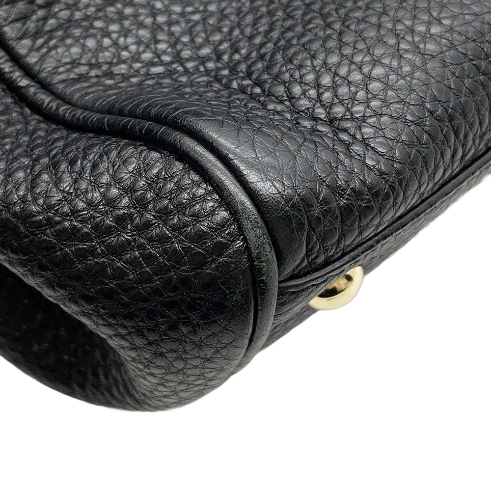 GUCCI Bamboo 2way Handbag Black323660 Leather Size Medium