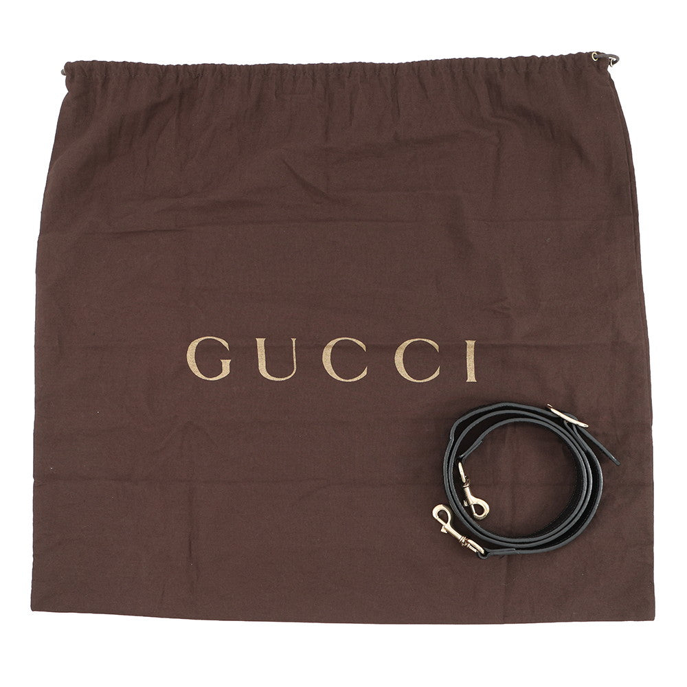 GUCCI Bamboo 2way Handbag Black323660 Leather Size Medium