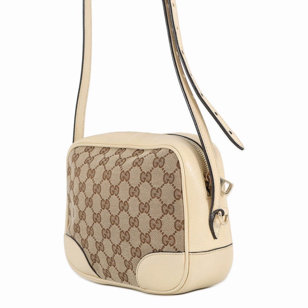 GUCCI GG Canvas Shoulder Bag Ivory449413 GG Canvas Leather