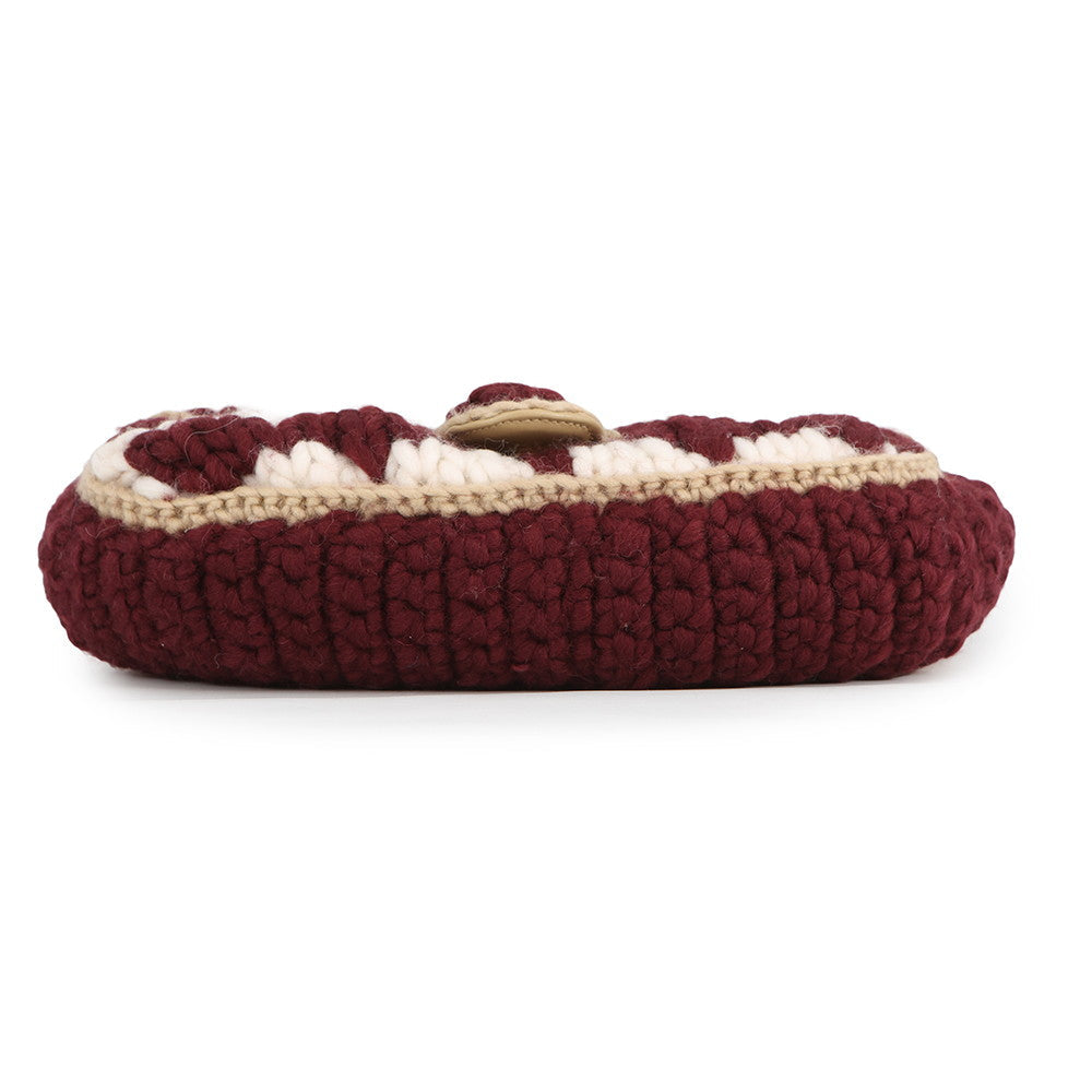 GUCCI GG Marmont Knit Shoulder Bag Bordeaux/White443497 Wool Leather