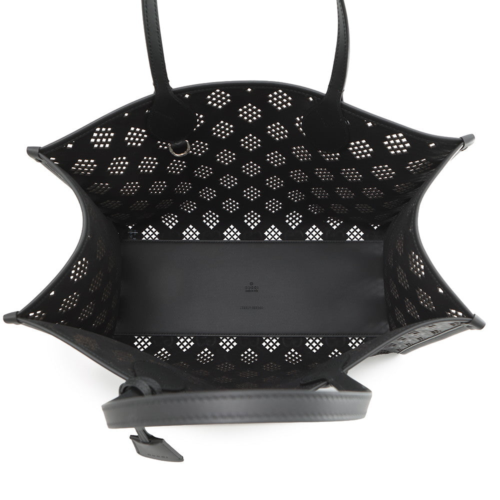 GUCCI Cutout Motif Tote Bag Black772229 Leather Size Medium